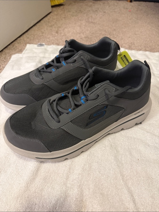 Skechers Other - Skechers Men's Charcoal Gray Athletic Sneakers with Blue Accents
